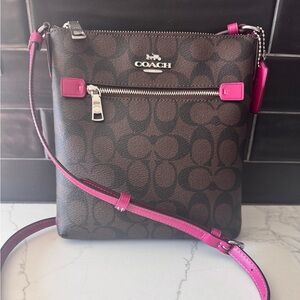 Coach Brown and Pink Crossbody Bag